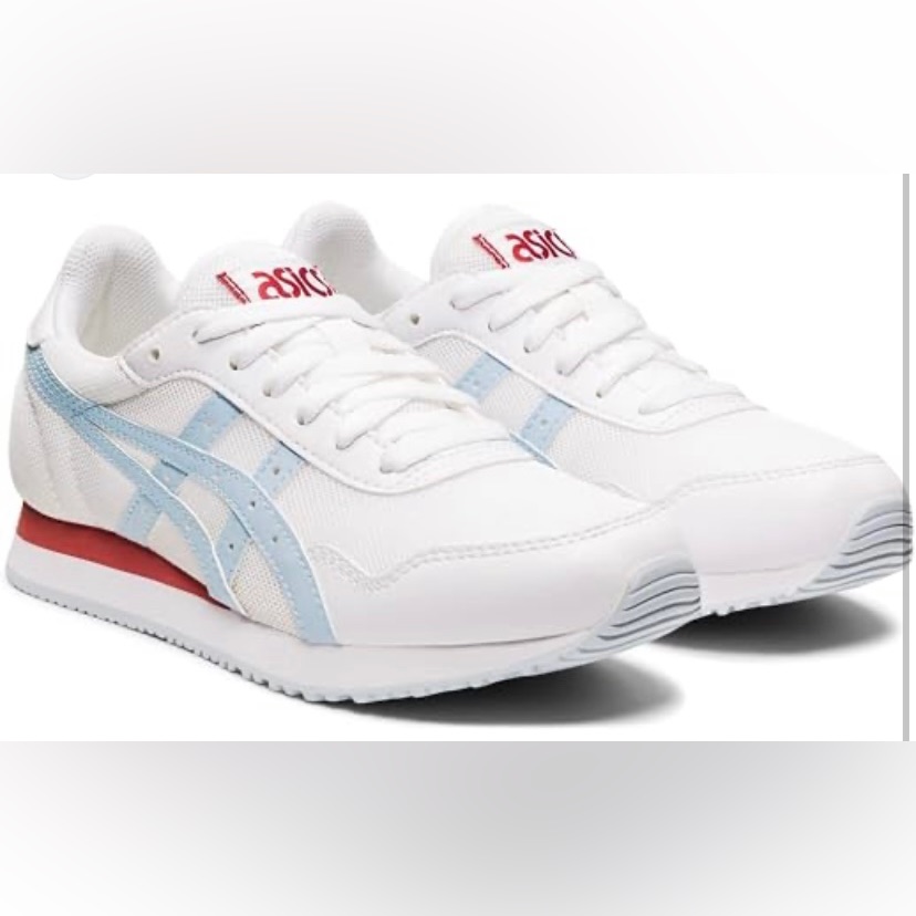 Asics Women’s Tiger Runner White/ Blue Sky Classic Running Sneakers Size 9us